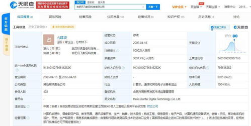 訊飛數碼關聯公司注冊資本大幅提升至8000萬，加速計算機軟件開發業務布局